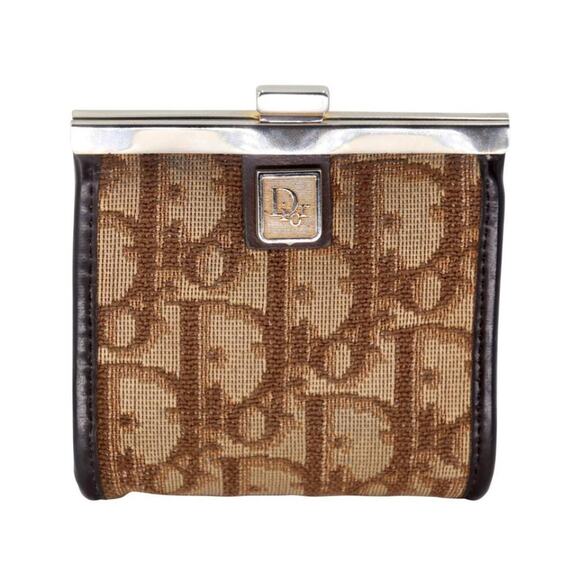 Dior Kiss-lock Mini Cd Trotter Canvas Coin Purse Wallet CD-0402N-0109 - Picture 7 of 8